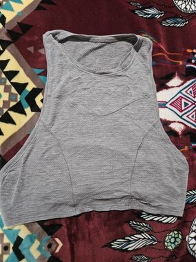 lululemon athletica Light Gray Ribbed Crop Tank